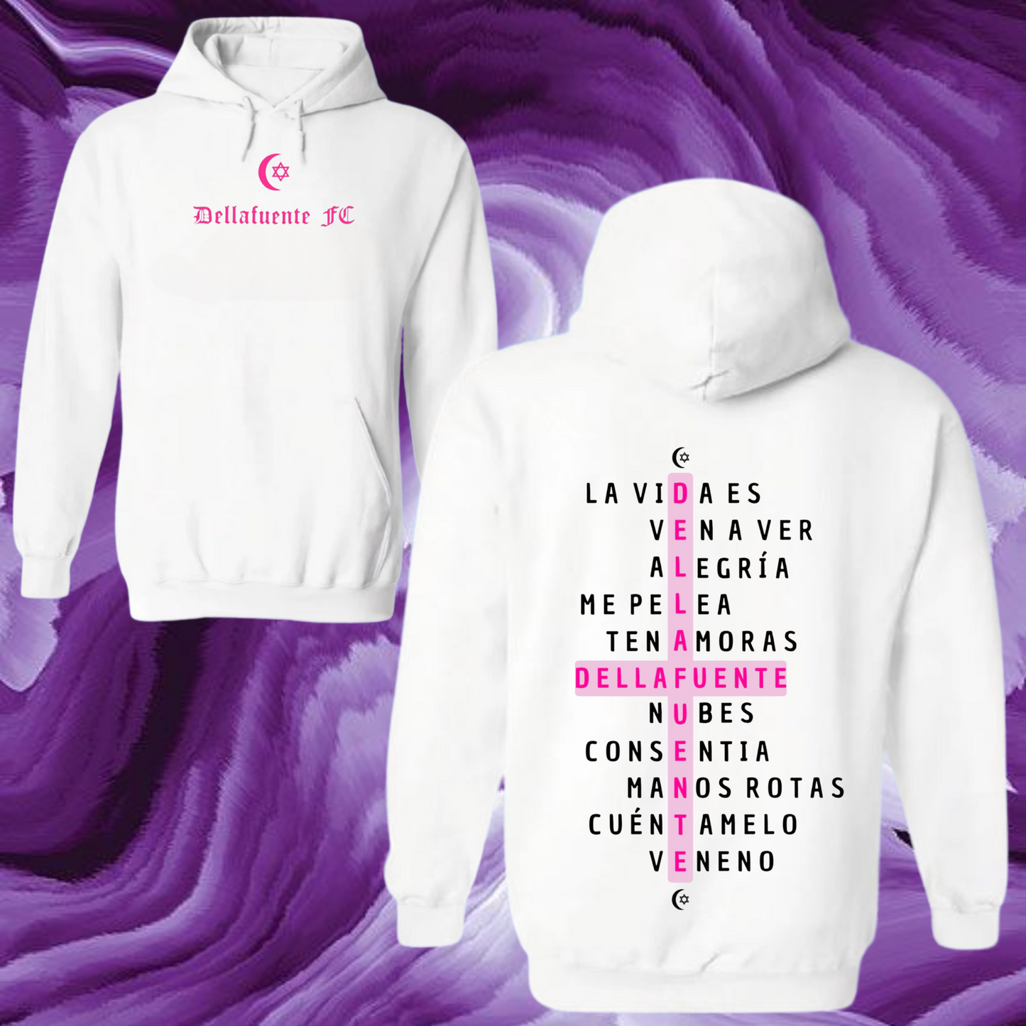 Sudadera Dellafuente Crucigrama Rosa